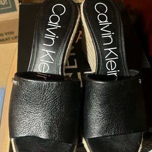 Black and cream wedges Calvin Klein!